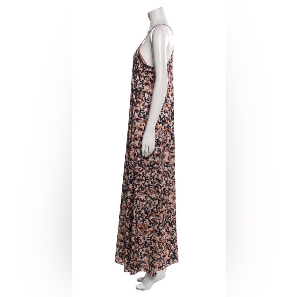 Nicole Miller New York Satin Abstract Animal Print Maxi Slip Dress Size S - Picture 2 of 4